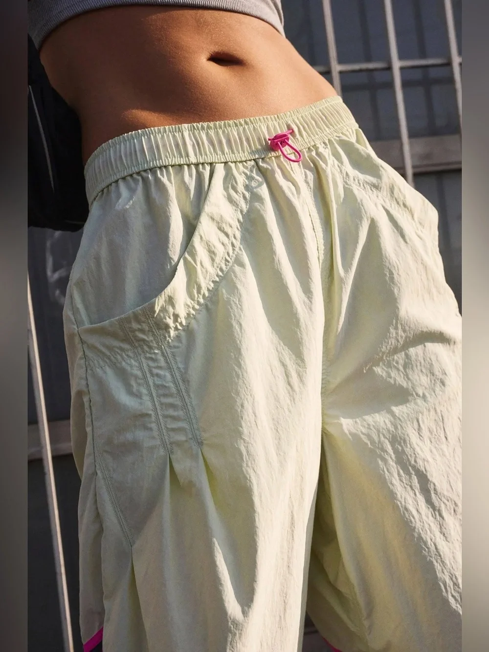 NWT FREE PEOPLE MOVEMENT Freeflow Pants | Spring Meadow Combo $98 S Oversized - Picture 3 of 4